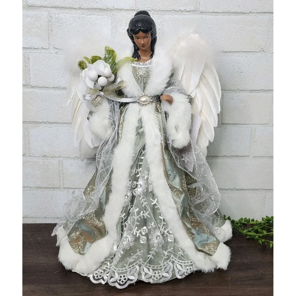 Angel Tree Topper Olive Green Christmas Figure 16